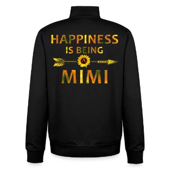 Happiness Is Being Mimi – Sunflower Floral Shirt - Unisex Organic Zip Sweatshirt by Stanley/Stella - black - Back - AI Model Male 185 light (185cm)