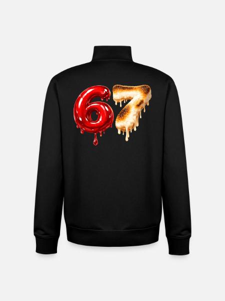 67 - 6 7 - Six Seven Meme - Unisex Organic Zip Sweatshirt by Stanley/Stella - black