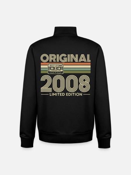 Original 2008 Vibes Retro Cassette - Unisex Organic Zip Sweatshirt by Stanley/Stella - black