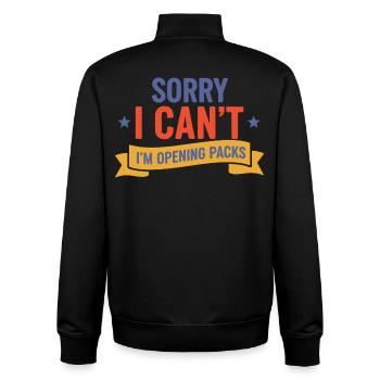 Tut mir leid, ich kann nicht. Ich öffne Packs, Sammelkarten. - Unisex Organic Zip Sweatshirt von Stanley/Stella - Schwarz - Hinten - AI Model Male 185 light (185cm)