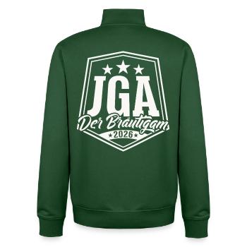 Bachelor Party 2026 Bachelor Party The Groom - Unisex Organic Zip Sweatshirt by Stanley/Stella - bottle green - Back - AI Model Male 185 dark (185cm)