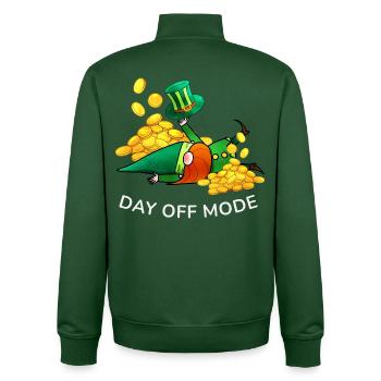 Lutin mode Jour Repos - Sweat zippé unisexe en coton bio Stanley/Stella - vert bouteille - Dos - AI Model Male 185 dark (185cm)