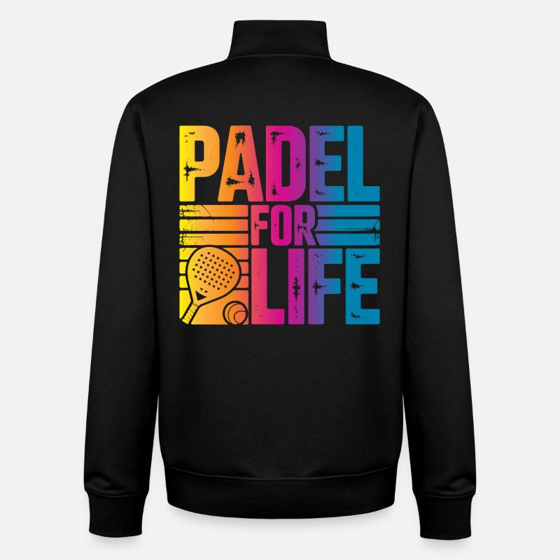 Padel à vie - Sweat zippé unisexe en coton bio Stanley/Stella - noir