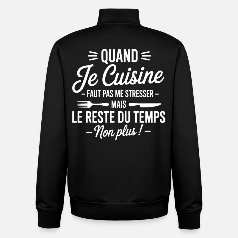 humorous kitchen apron - Unisex Organic Zip Sweatshirt by Stanley/Stella - black