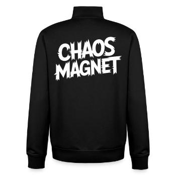Chaos Magnet - Unisex Organic Zip Sweatshirt von Stanley/Stella - Schwarz - Hinten - AI Model Male 185 light (185cm)