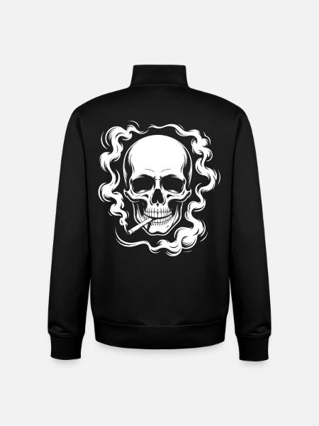 Smoking Skull Design - Unisex Organic Zip Sweatshirt von Stanley/Stella - Schwarz