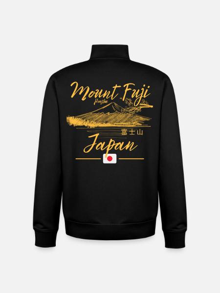 Mount Fuji Sunny Sea Design - Unisex Organic Zip Sweatshirt by Stanley/Stella - black