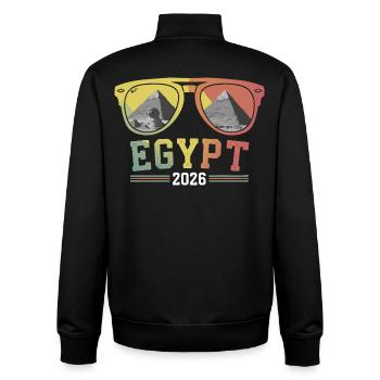Ägypten Urlaub 2026 Pyramiden - Unisex Organic Zip Sweatshirt von Stanley/Stella - Schwarz - Hinten - AI Model Male 185 light (185cm)