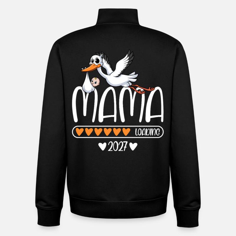 Mama 2027 loading - Unisex Organic Zip Sweatshirt by Stanley/Stella - black