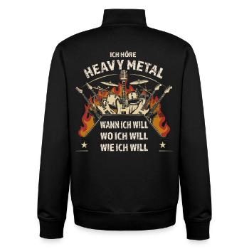 J’écoute du heavy metal quand je veux - Sweat zippé unisexe en coton bio Stanley/Stella - noir - Dos - AI Model Male 185 light (185cm)