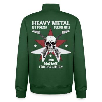 Heavy Metal ist Porno für die Seele - Unisex Organic Zip Sweatshirt von Stanley/Stella - Flaschengrün - Hinten - AI Model Male 185 dark (185cm)