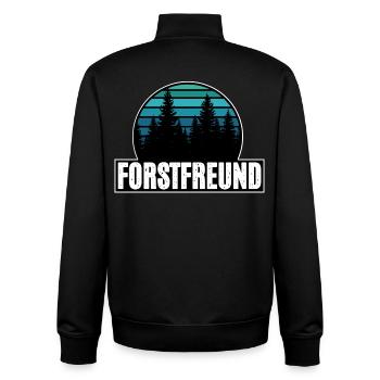 Forst Freund - Unisex Organic Zip Sweatshirt von Stanley/Stella - Schwarz - Hinten - AI Model Male 185 light (185cm)