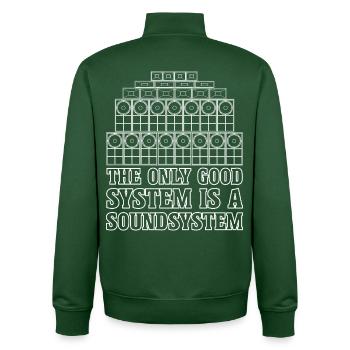 Soundsystem Jungle Reggae Bass - Unisex Organic Zip Sweatshirt von Stanley/Stella - Flaschengrün - Hinten - AI Model Male 185 dark (185cm)