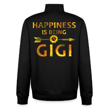 Glück ist, eine Gigi-Sonnenblume zu sein - Unisex Organic Zip Sweatshirt von Stanley/Stella - Schwarz - Hinten - AI Model Male 185 light (185cm)