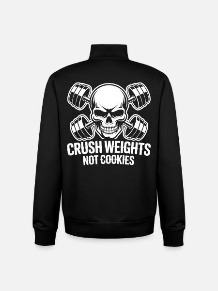 Crush Weights Gym No Sugar - Unisex Organic Zip Sweatshirt by Stanley/Stella - black