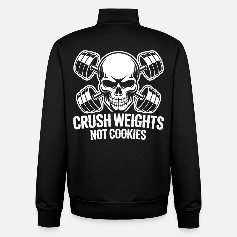 Crush Weights Gym No Sugar - Unisex Organic Zip Sweatshirt by Stanley/Stella - black