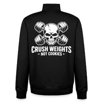 Crush Weights Gym No Sugar - Unisex Organic Zip Sweatshirt by Stanley/Stella - black - Back - AI Model Male 185 light (185cm)