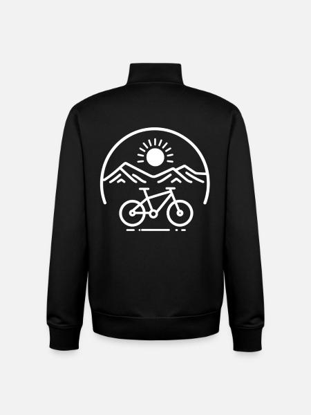 Mountain Panorama Bicycle Logo - Unisex Organic Zip Sweatshirt by Stanley/Stella - black