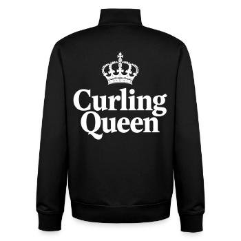 Curling Queen - Die Königin auf dem Eis - Unisex Organic Zip Sweatshirt von Stanley/Stella - Schwarz - Hinten - AI Model Male 185 light (185cm)