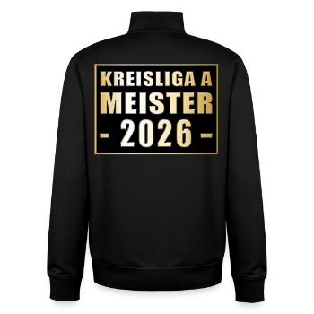 Meister der Kreisliga A 2026 - Unisex Organic Zip Sweatshirt von Stanley/Stella - Schwarz - Hinten - AI Model Male 185 light (185cm)