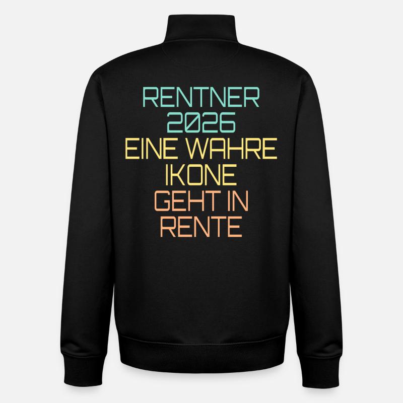 Rentner 2026 Ikone Rente - Unisex Organic Zip Sweatshirt von Stanley/Stella - Schwarz