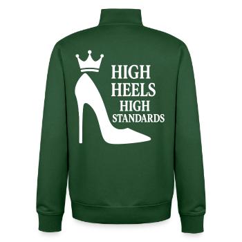 High Heels High Standards: Power Statement Queen - Unisex Organic Zip Sweatshirt by Stanley/Stella - bottle green - Back - AI Model Male 185 dark (185cm)