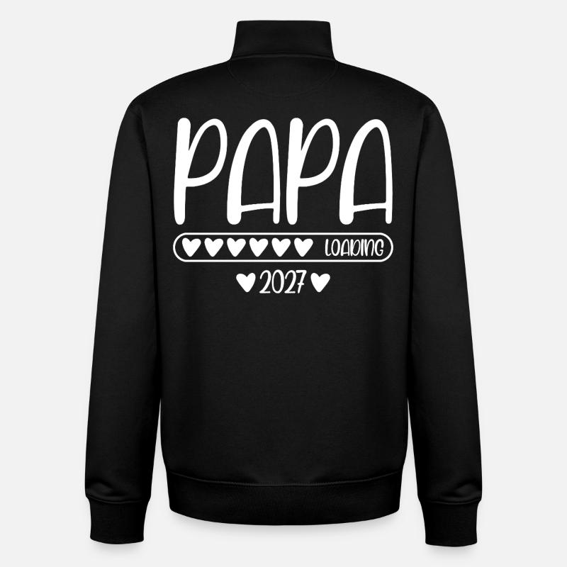 Papa 2027 loading - Unisex Organic Zip Sweatshirt by Stanley/Stella - black
