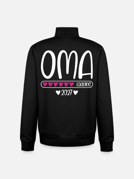 Grandma 2027 loading heart loading bar - Unisex Organic Zip Sweatshirt by Stanley/Stella - black