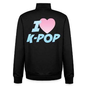 I love K-POP - Unisex Organic Zip Sweatshirt by Stanley/Stella - black - Back - AI Model Male 185 light (185cm)