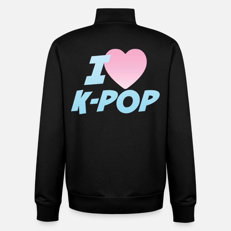 J’adore la K-pop - Sweat zippé unisexe en coton bio Stanley/Stella - noir