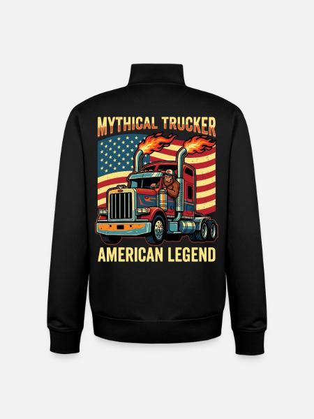 Trucker Bigfoot US-Sattelzugfahrer - Unisex Organic Zip Sweatshirt von Stanley/Stella - Schwarz
