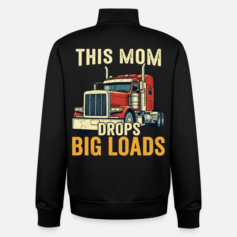 Lkw-Fahrer, Mutter, Sattelzugfahrerin, Mutter - Unisex Organic Zip Sweatshirt von Stanley/Stella - Schwarz