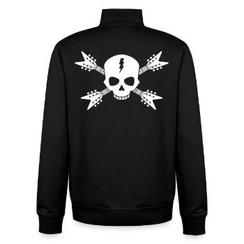 Skull and Crossed Guitars - Unisex Organic Zip Sweatshirt by Stanley/Stella - black - Back - AI Model Male 185 light (185cm)