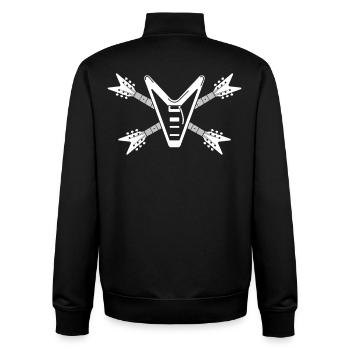 Guitar Skull and Crossbones - Unisex Organic Zip Sweatshirt by Stanley/Stella - black - Back - AI Model Male 185 light (185cm)