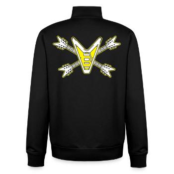 Guitar Skull and Crossbones - Unisex Organic Zip Sweatshirt by Stanley/Stella - black - Back - AI Model Male 185 light (185cm)