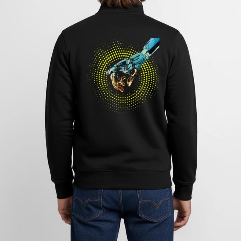 computer hand roboter KI digital cyborg code pc  Unisex Organic Zip Sweatshirt von Stanley/Stella