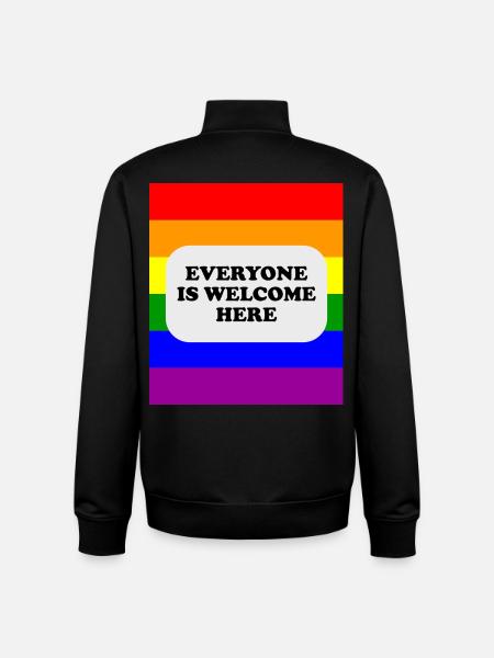 LGBT safe space rainbow flag - Unisex Organic Zip Sweatshirt by Stanley/Stella - black