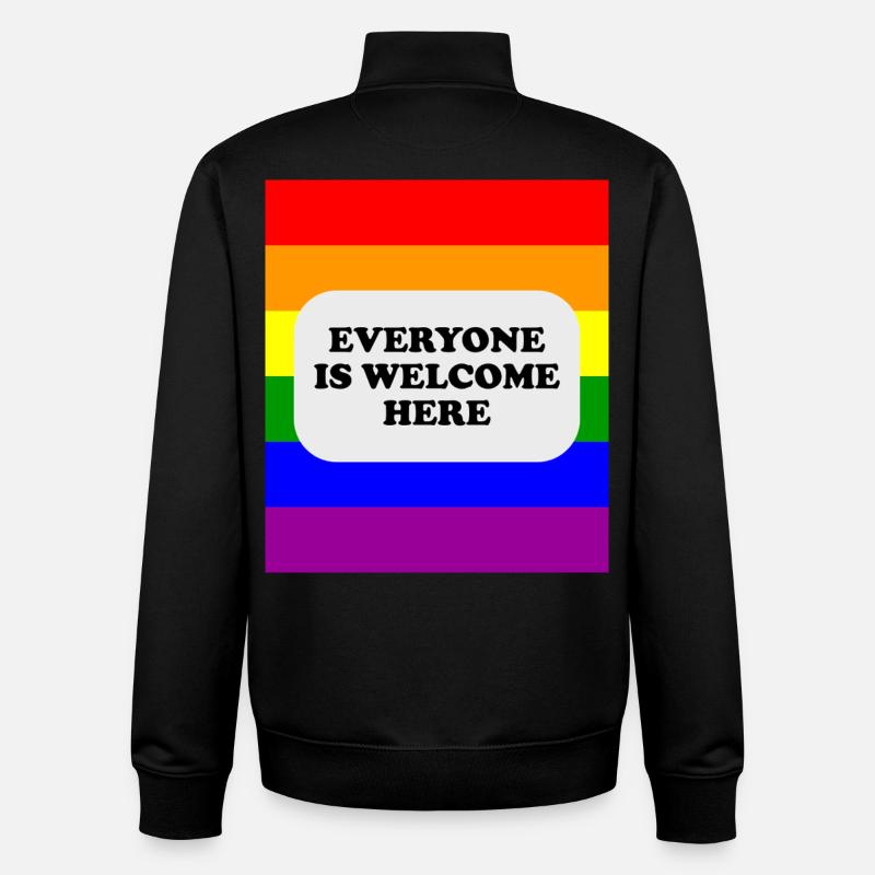 LGBT safe space rainbow flag - Unisex Organic Zip Sweatshirt by Stanley/Stella - black