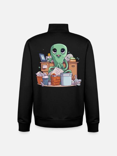 Alien Büroheld Recycling Chaos - Unisex Organic Zip Sweatshirt von Stanley/Stella - Schwarz