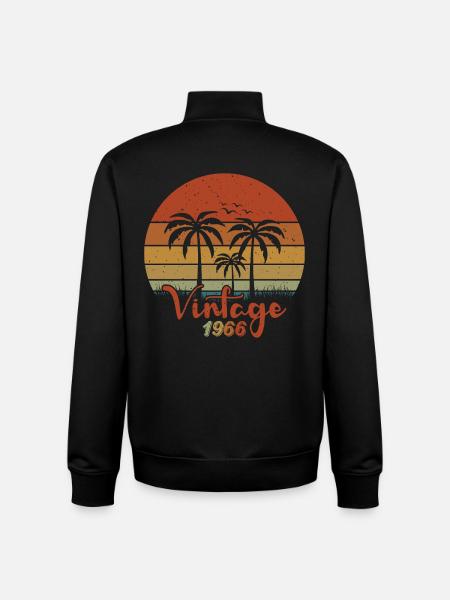1966 Year of birth - Unisex Organic Zip Sweatshirt by Stanley/Stella - black