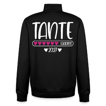 Tante 2027 loading mit Herzchen Ladebalken - Unisex Organic Zip Sweatshirt von Stanley/Stella - Schwarz - Hinten - AI Model Male 185 light (185cm)