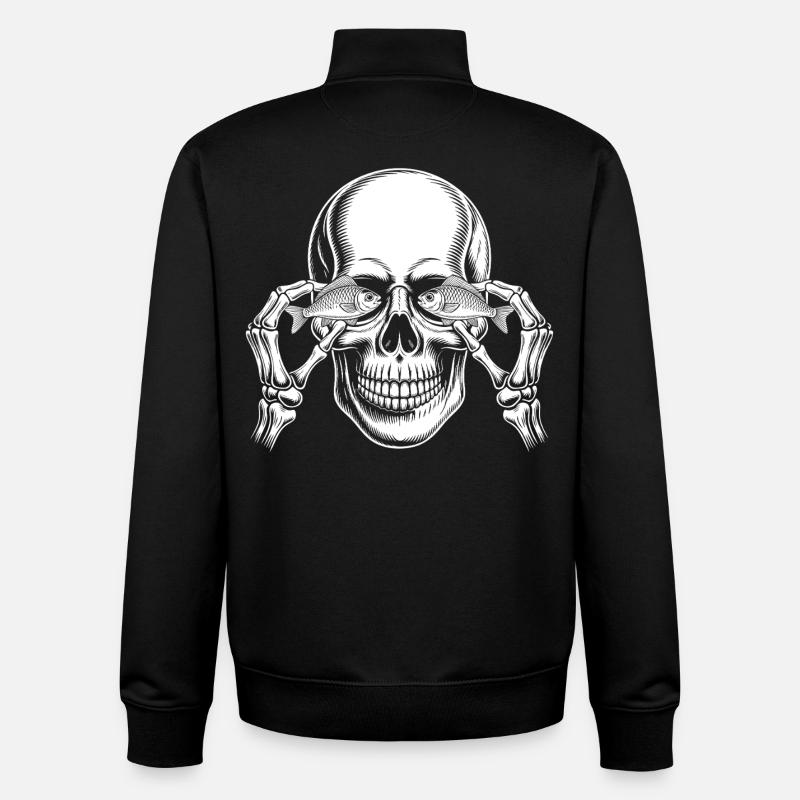 Crùne aux yeux de poisson - Sweat zippé unisexe en coton bio Stanley/Stella - noir