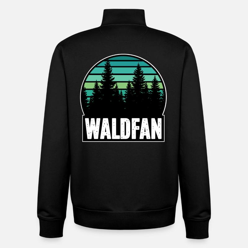 Éventail de forêt - Sweat zippé unisexe en coton bio Stanley/Stella - noir