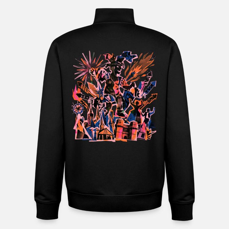 Fallas De Valencia Risographie - Unisex Organic Zip Sweatshirt by Stanley/Stella - black
