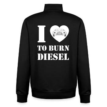 Ich liebe Dieselverbrennung - Unisex Organic Zip Sweatshirt von Stanley/Stella - Schwarz - Hinten - AI Model Male 185 light (185cm)