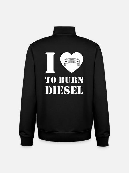 I love diesel combustion - Unisex Organic Zip Sweatshirt by Stanley/Stella - black
