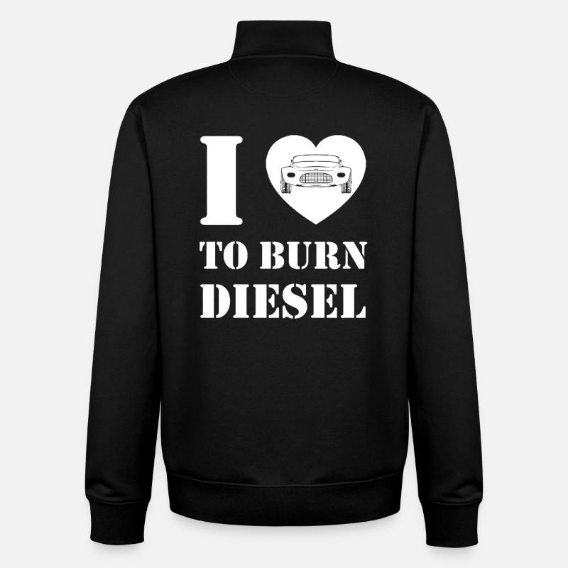I love diesel combustion - Unisex Organic Zip Sweatshirt by Stanley/Stella - black