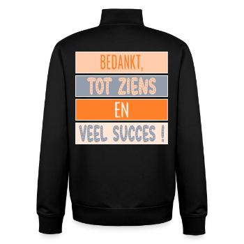 Danke – Viel Glück - Unisex Organic Zip Sweatshirt von Stanley/Stella - Schwarz - Hinten - AI Model Male 185 light (185cm)
