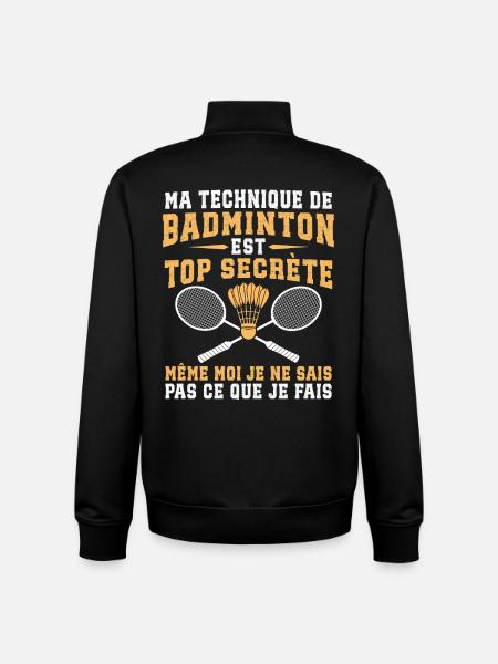 ma technique de badminton - Sweat zippé unisexe en coton bio Stanley/Stella - noir