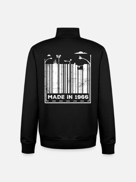 Millésime 1966 - Sweat zippé unisexe en coton bio Stanley/Stella - noir